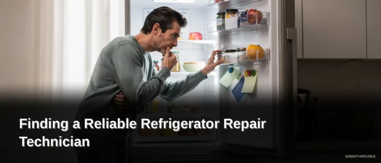 Homeowner checking an open refrigerator before contacting a reliable refrigerator repair technician