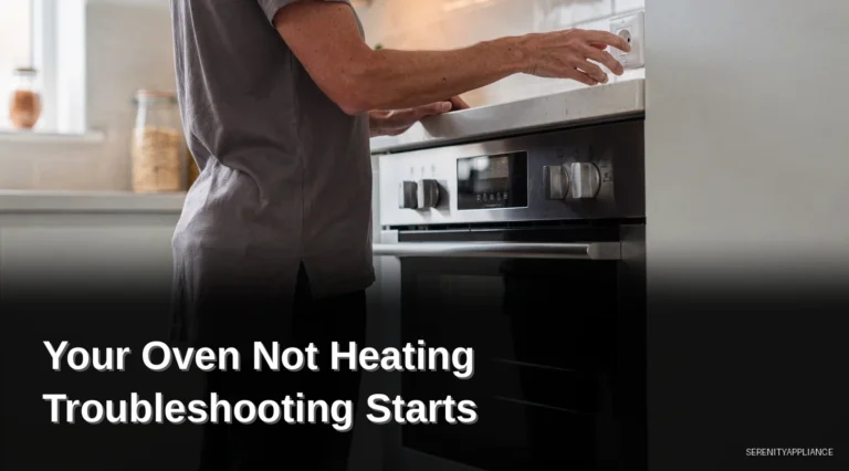 Homeowner checking an oven that is not heating properly in a residential kitchen